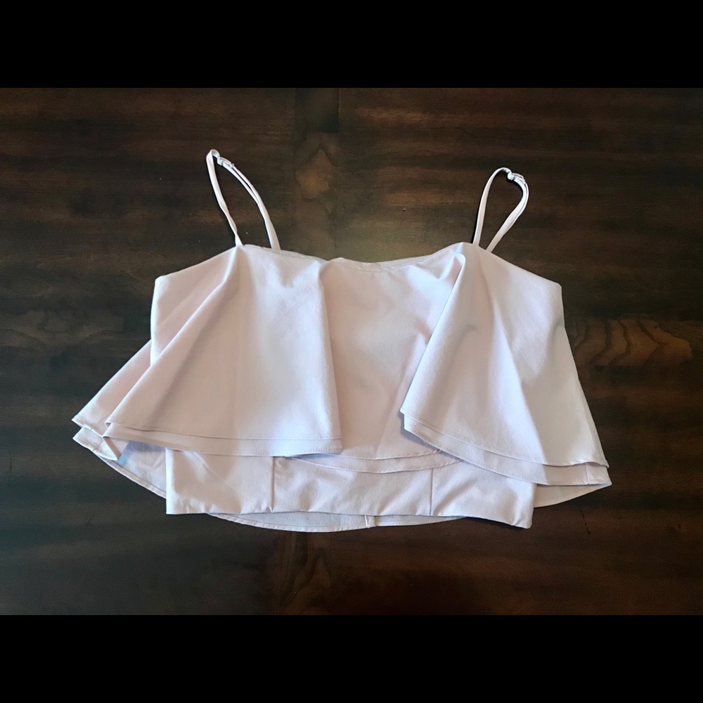 NWT Pale pink ruffle crop top